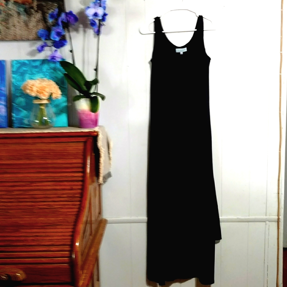 Joan Vass Maxi Dress Scoop Neck Tank Top